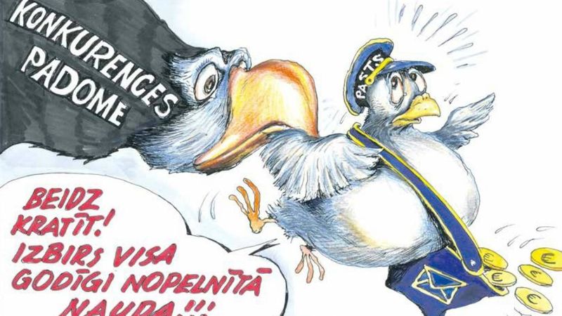 DB karikatūra: Latvijas Pasta pasaka bez labām beigām