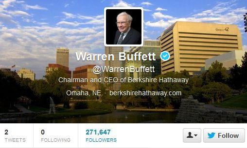 @WarrenBuffett pievienojas Twitter - viņš ir mājā