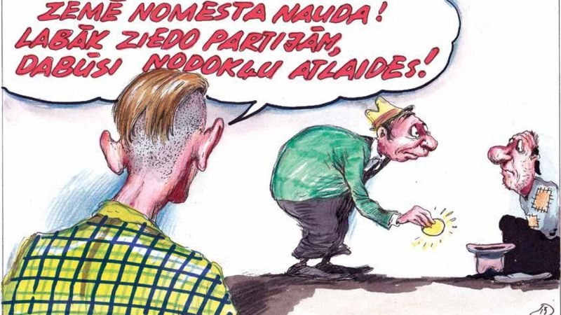 DB karikatūra: Valsts pateicība partiju ziedotājiem