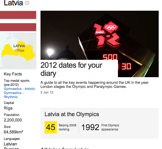 BBC Olimpiādei veltītajā mājas lapā krievu valoda ieguvusi otras valsts valodas statusu Latvijā
