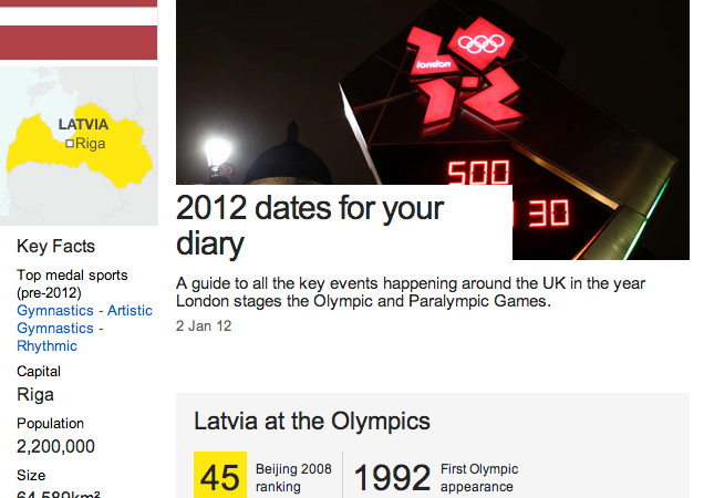 BBC Olimpiādei veltītajā mājas lapā krievu valoda ieguvusi otras valsts valodas statusu Latvijā