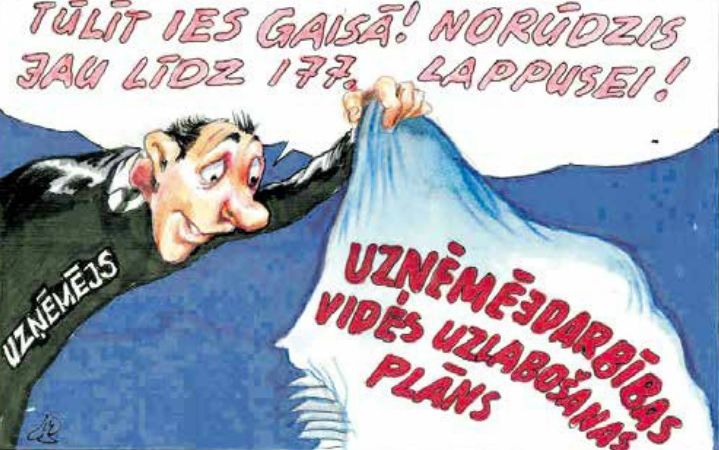 DB karikatūra: Jo biezāks dokuments, jo mazāk jēgas