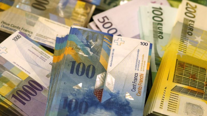 Finanšu tirgus zaudējumi Šveices franka svārstību dēļ var sasniegt miljardus