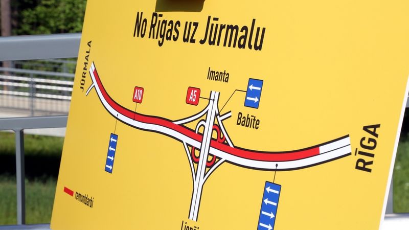 Būtiski maina satiksmes organizāciju Jūrmalas šosejas remontdarbu posmā