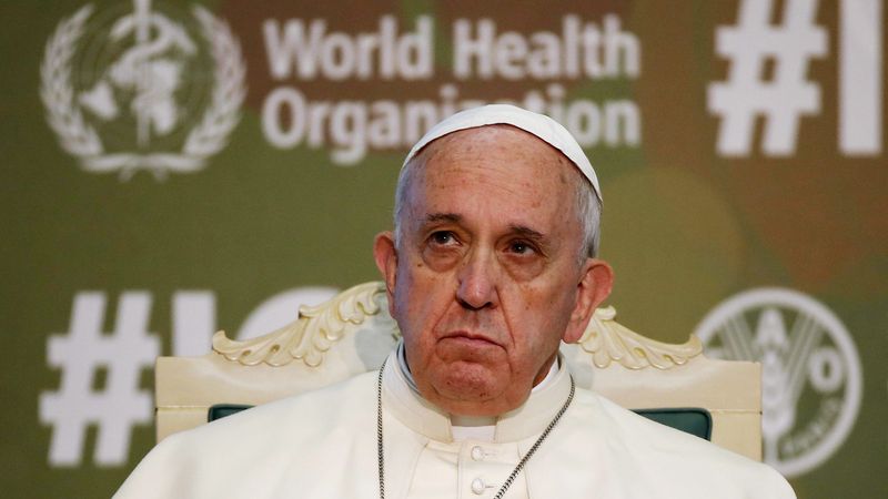 Pāvests Francisks aicina pasaules līderus savaldīt savu alkatību un palīdzēt badacietējiem
