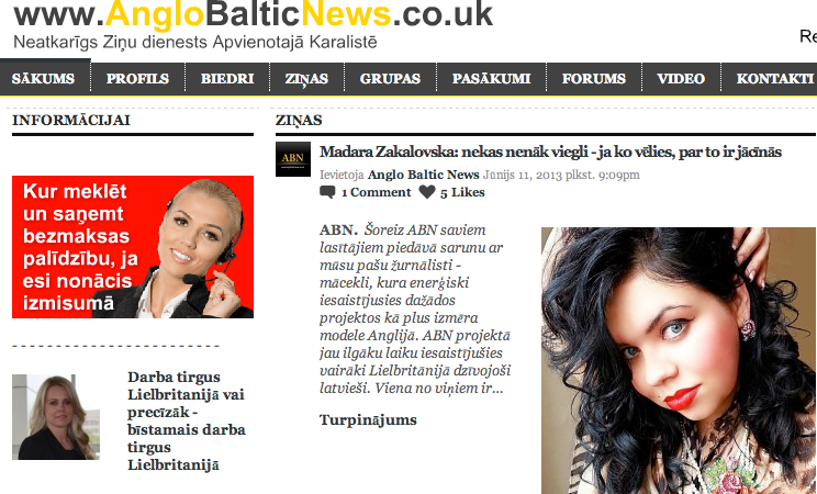 Izliek pārdošanā Lielbritānijas latviešu ziņu portālu Anglo Baltic News