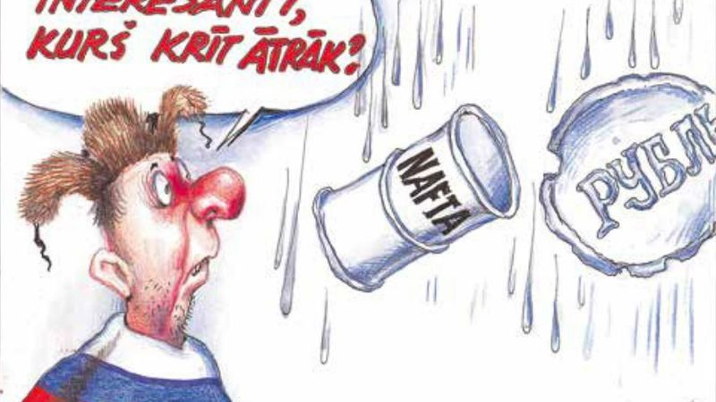 DB karikatūra: Rubļu namiņa sienās plaisas kļūst aizvien lielākas