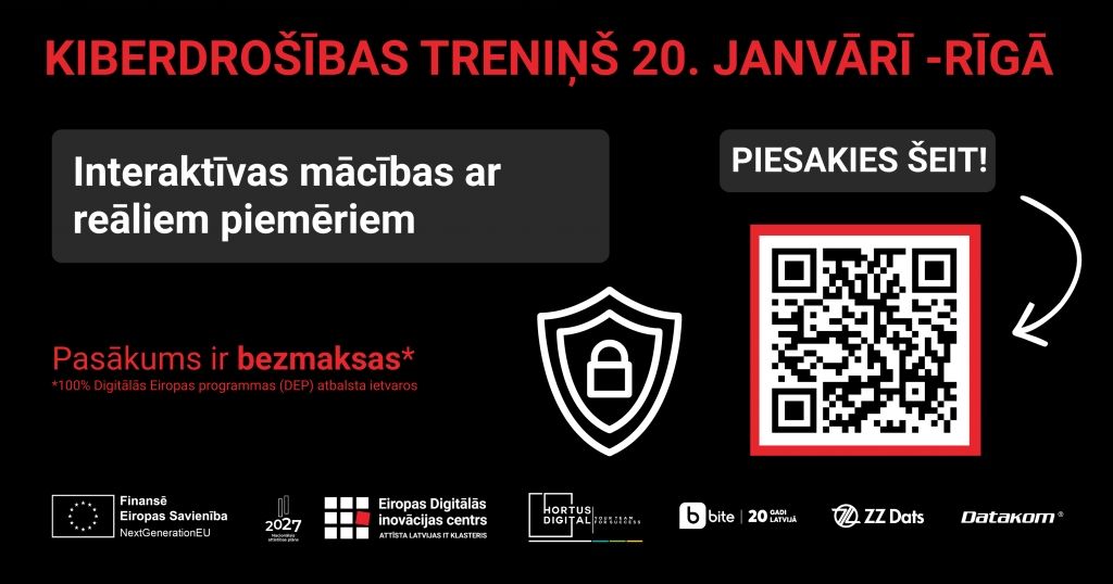 Uzņēmumi aicināti pieteikties Kickstart kiberdrošības treniņam Rīgā