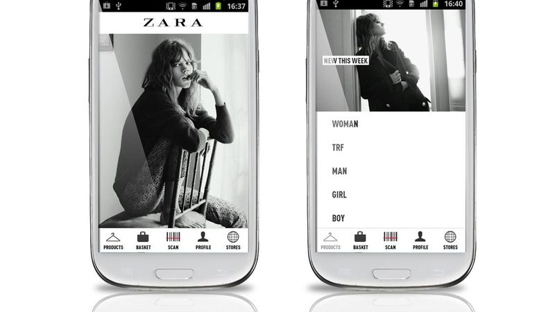 Izstrādāta apģērbu zīmola Zara aplikācija Android operētājsistēmas viedtālruņiem