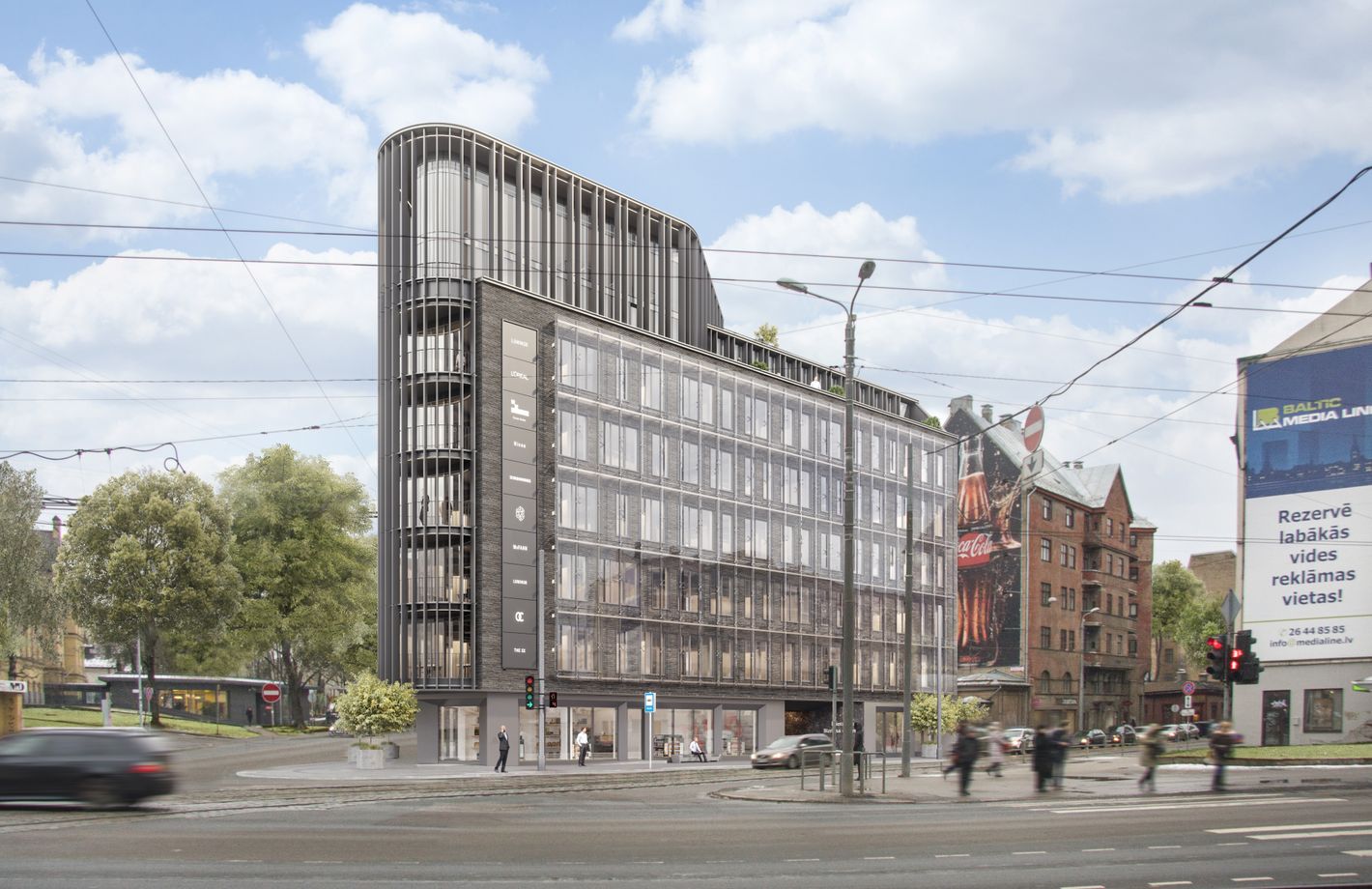 Miera ielā atzīmēti topošā A klases biroju centra spāru svētki