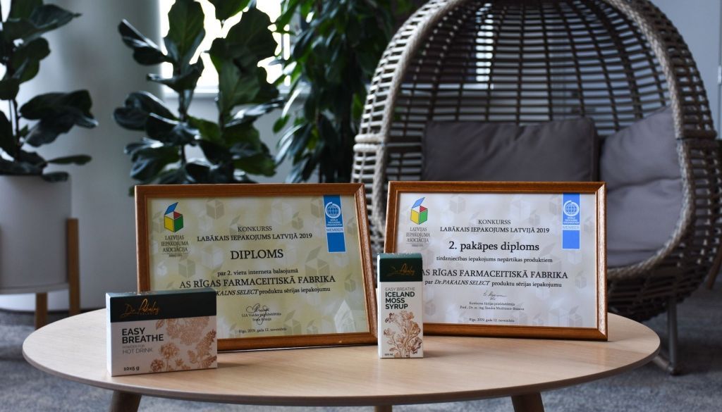 Godalgota Rīgas Farmaceitiskās fabrikas zīmola produktu līnija Dr.Pakalns SELECT