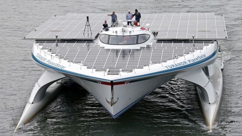 Pasaulē lielākais saules enerģijas kuģis pabeidz Golfa straumes pētīšanu