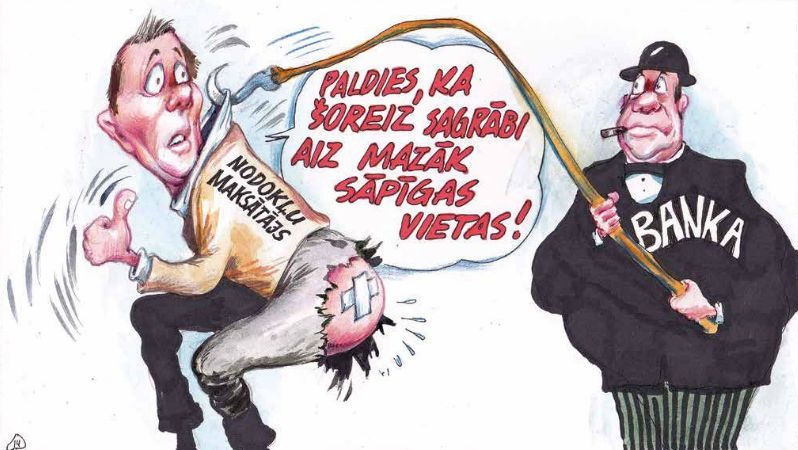 Db karikatūra: Nodokļu maksātāji aizvien paliek uzāķēti
