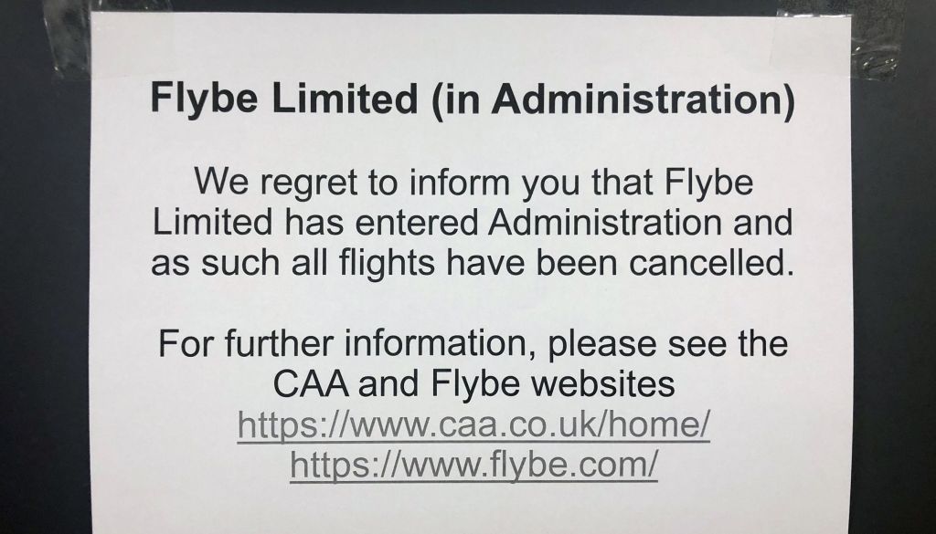 Britu aviokompānija flybe pārtraukusi darbību