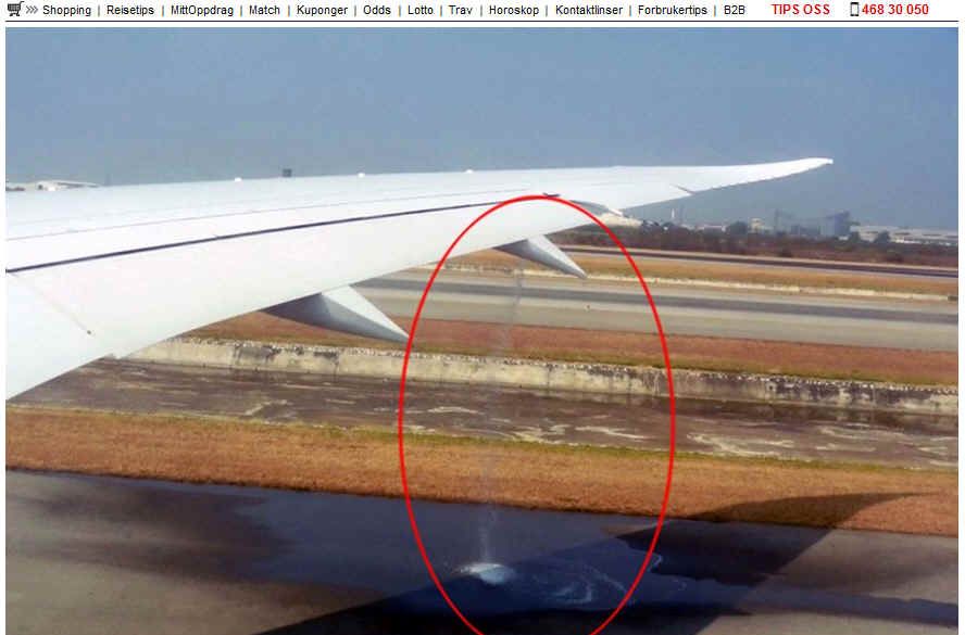 No Dreamliner spārna tecējusi degviela