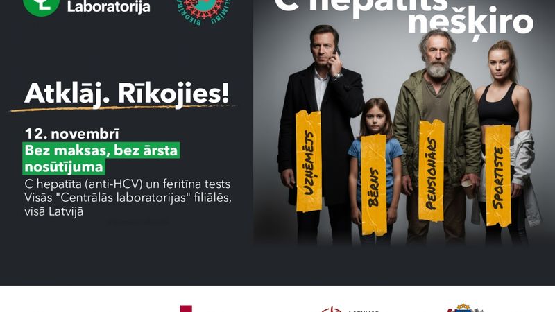 Centrālajā laboratorijā bez maksas varēs noteikt C hepatītu