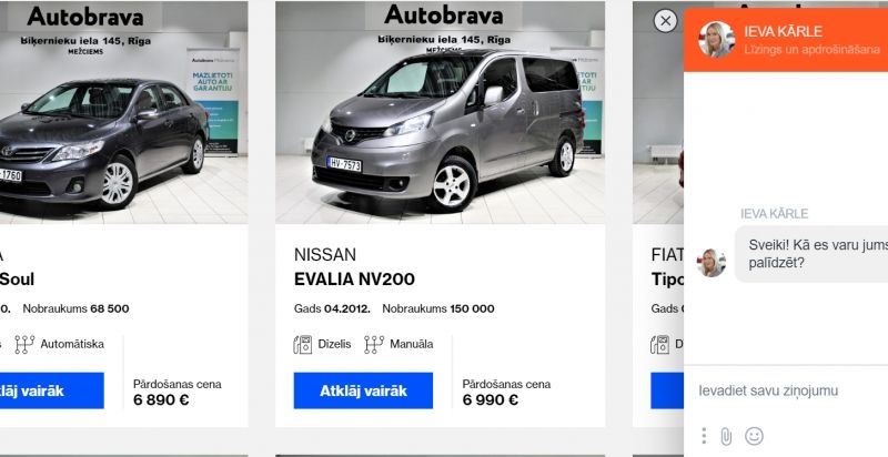 Atklāj automašīnu tirdzniecības online salonu