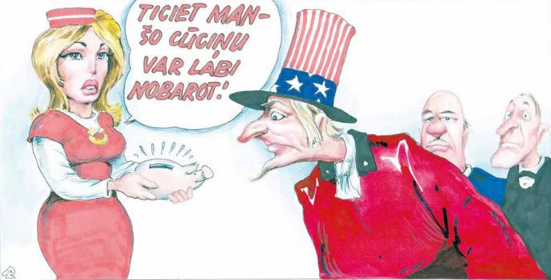Db karikatūra: Amerikāņu klātbūtne mainītu agregātstāvokli