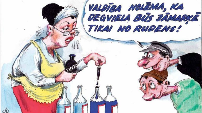 DB karikatūra: Joprojām krītam no viena grāvja otrā