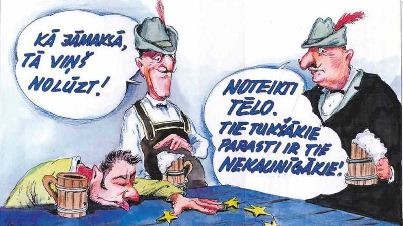 DB karikatūra: Eiro stabilizācija, visticamāk, nebūs ilgstoša