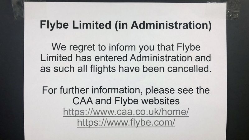 Britu aviokompānija flybe pārtraukusi darbību