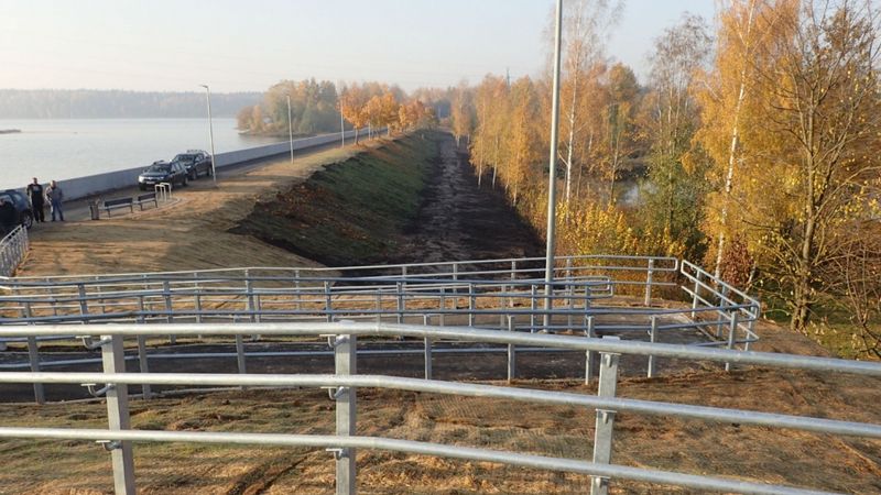 Atklāts par 3,1 miljonu eiro atjaunotais Ogres aizsargdambis
