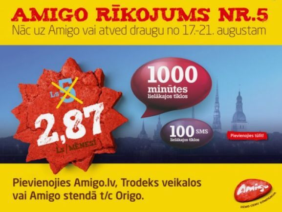 Tele2 apsver iespēju tiesā cīnīties pret Amigo kampaņu «Rīkojums Nr. 5»