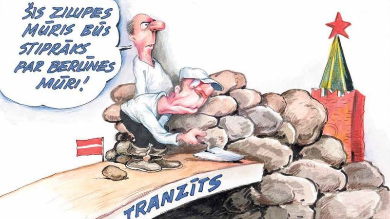 DB karikatūra: Politiķu būvētais Zilupes mūris traucē biznesam
