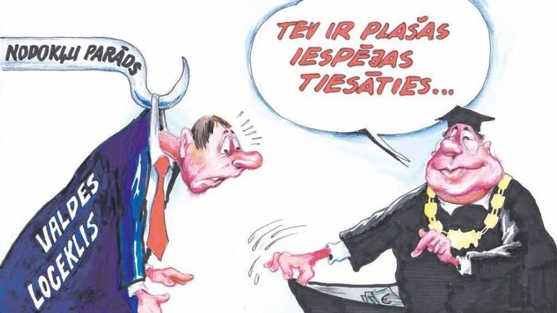 DB karikatūra: «Dāsnais» piedāvājums –  iespēja gadiem ilgi tiesāties